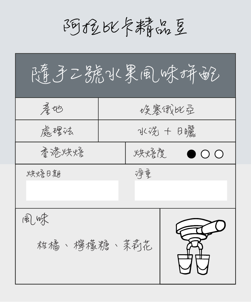 意式豆 | 隨手二號拼配 | 水果風味 | 淺烘焙 | 咖啡豆 | 250g